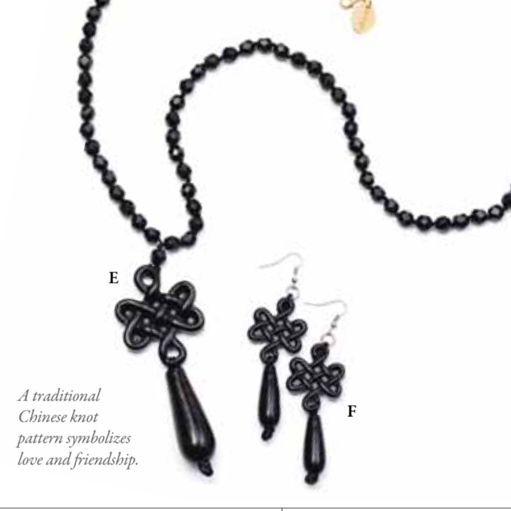 Elegant Black Beaded Necklace and Earring Set